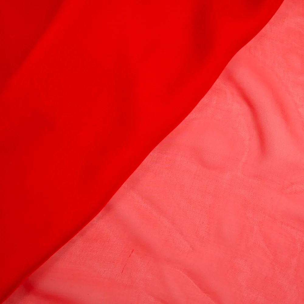 Mousseline 100% soie rouge - Image 4