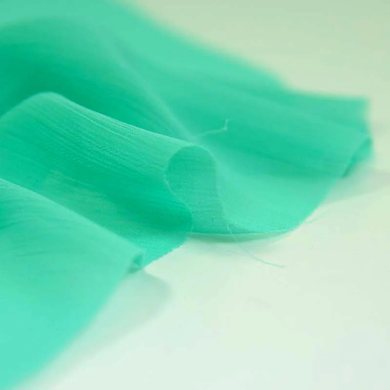 Mousseline crinkle vert - Image 3