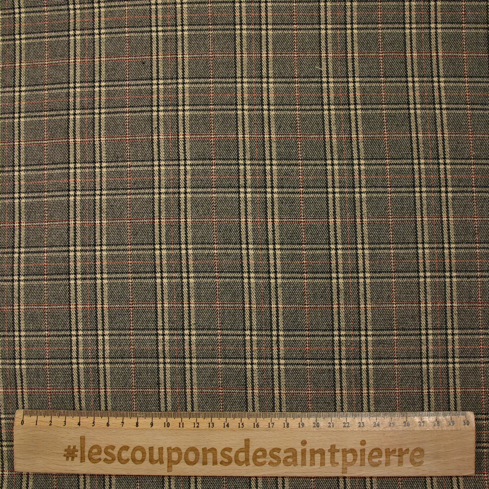 Polyviscose tissée-teinte prince-de-galles Lurex fond écru - Image 3