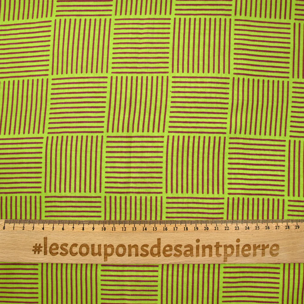 Viscose imprimée fantasme néon violet et vert - Image 3